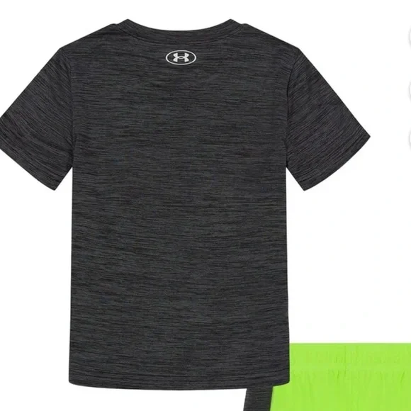 Under Armour Charcoal and Neon Green Kids Set size 7 - Picture 4 of 4